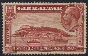 Gibraltar 1931- 33 KGV 1 1/2d Rock of Gibraltar SG 111 ( J1382 )