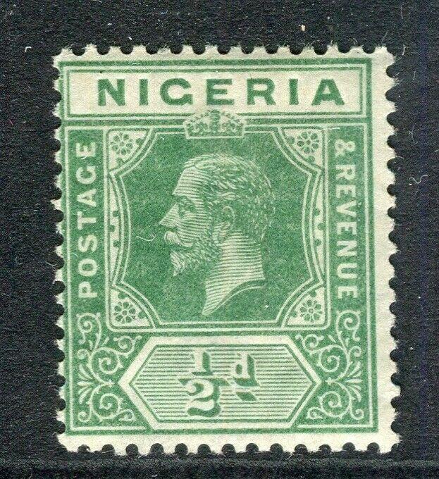 NIGERIA; 1912 early GV Crown CA issue fine Mint hinged Shade of 1/2d. value