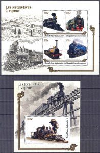 Gabon 2019 Steam Trains Locomotives Sheet + S/S MNH