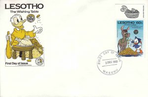 Lesotho 1985 Disney FDC  -( printed Border) The Wishing Table - DI 5371