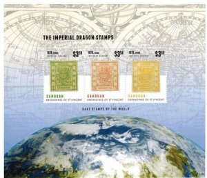 Canouan 2014 - Postal History - Earth - Sheet of 3 Stamps - MNH