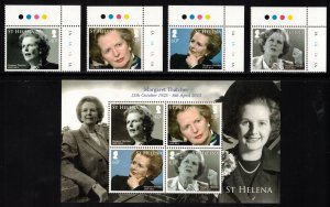 ST HELENA 2012 Margaret Thatcher; Scott 1072-76, 1076a, SG 1202-06; MNH