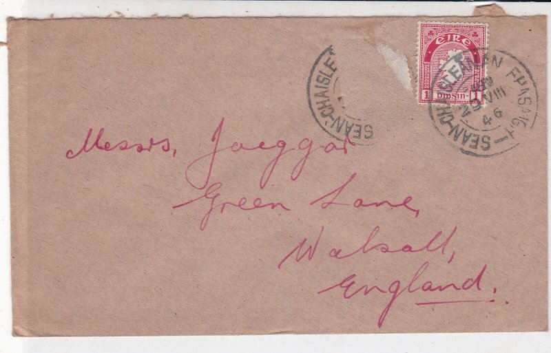 Ireland Eire 1946 Sean - Chaislenan Cancels  Stamp Cover to England Ref 34951