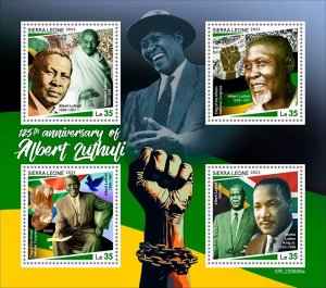 SIERRA LEONE - 2023 - Albert Luthuli - Perf 4v Sheet - Mint Never Hinged