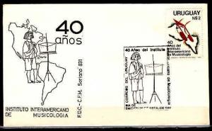 Uruguay, Scott cat. 1101. Music Institute issue on a First day cover. ^