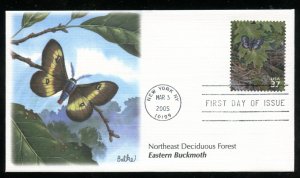 US 3899a Northeast Deciduous Forest Buckmoth UA Fleetwood cachet FDC