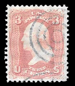 1861 US SC # 65b USED NH ng SUPERB BLUE FANCY CANCEL SOUND