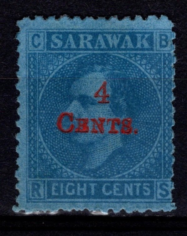 Sarawak 1899 Sir Charles Brooke Definitive, 8c Surch. 4 CENTS [Unused]