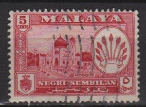 Malaya Negri Sembilan 1957 Scott 67 used - 15c Mosque & Arms