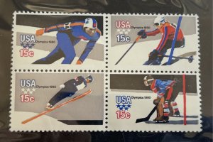 US 1980 Olympic Sports #1795-8 se-tenat blk of 4 mint