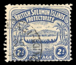 Solomon Islands #3 Cat$35, 1907 2p dull blue, used