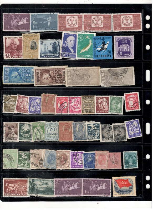 ROMANIA COLLECTION ON STOCK SHEET MINT/USED