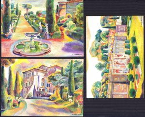 Vatican 1988 Papal Villa Castle Gandolfo 3 Postcards