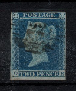 GB QV 1841 2d blue imperf good used WS43207