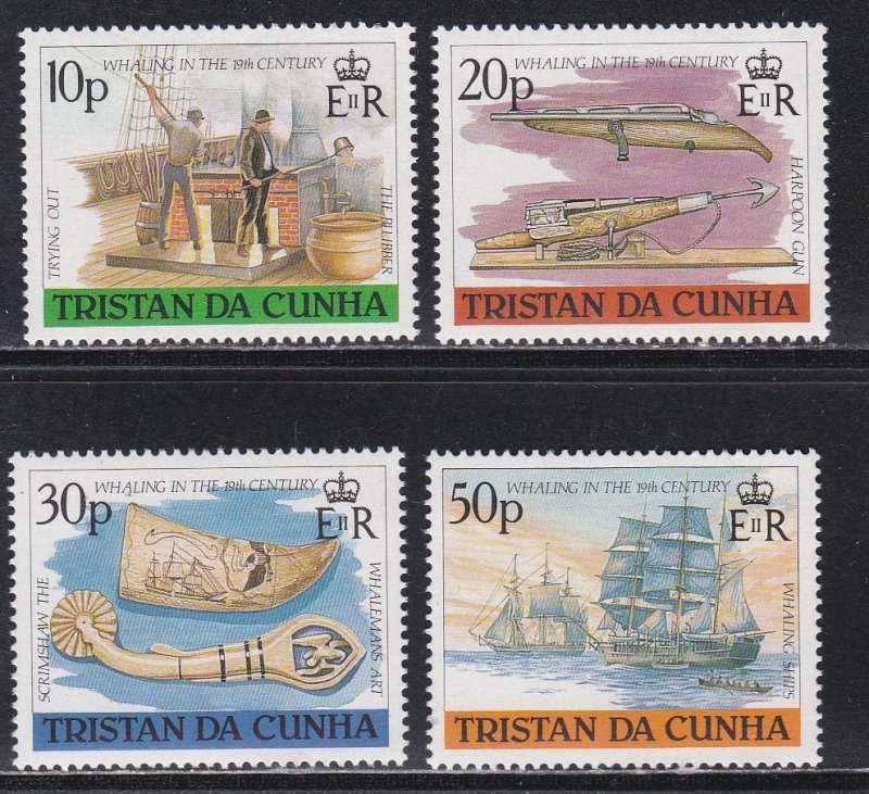 Tristan Da Cunha # 434-437, 19th Century Whaling, NH 1/2 Cat.