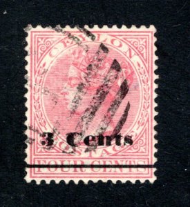 Ceylon #156,  VF, Used,    CV $11.00 ......  1290124