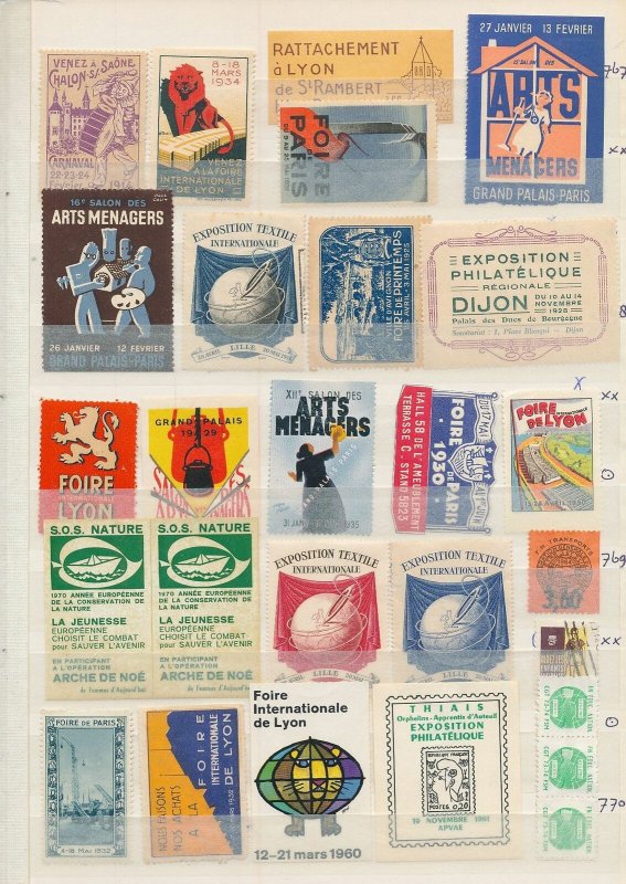 France Lille Annecy Maritime Expo Old Poster Labels(Appx 100+)W2244