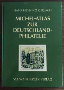 MICHEL-ATLAS OF GERMAN PHILATELY, 1989, hard-covered book, GREAT CONDITION 