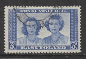 Basutoland - Scott 37 - Royal Visit Issue -1947 - Used - Single 3d Stamp