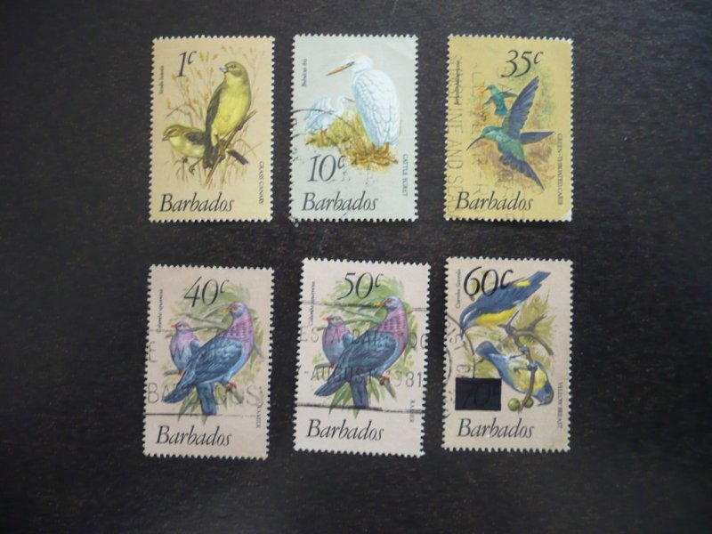 Stamps - Barbados - Scott# 495,499,504,506,571,572 - Used Part Set of 6 Stamps