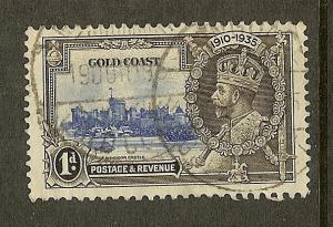 Gold Coast, Scott#108, 1p King George V Silver Jubilee, Used