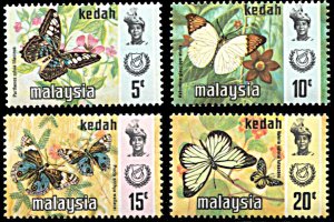 Kedah Malaysia 115a-119a, MNH, Photogravure Butterflies