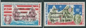 EDSROOM-9098 Wallis & Futuna 205-6 MNH 1978 Complete Capt Cook in Hawaii CV$9