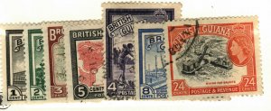 British Guiana #253-55 MH, 256-7, 259, 261 used