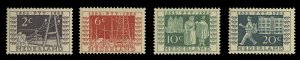Netherlands #332-335 Cat$9.60, 1952 Centenary of Dutch Postage Stamps, set of...