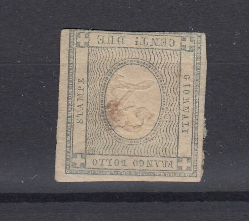 Italy Sardinia 1861 Newspaper Stamp Imperf Mi 17 Sc#P2 Fine Used JK6141
