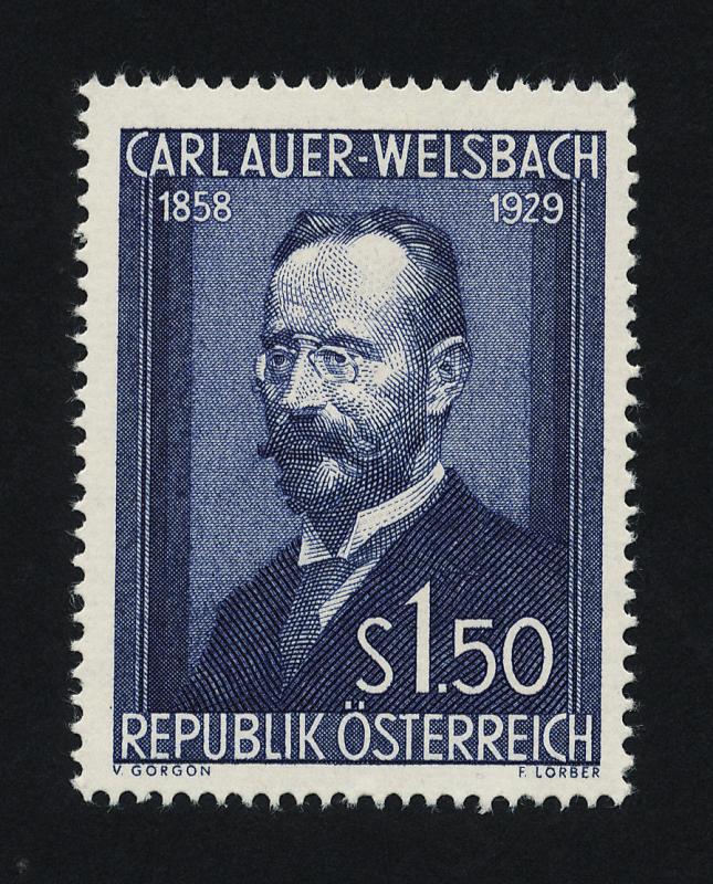 Austria 595 MNH Carl Auer von Welsbach, Chemist