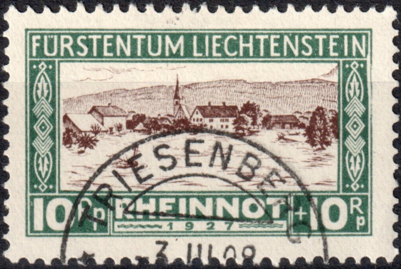 Liechtenstein #B8  Used CTO - Village of Ruggel (1928)