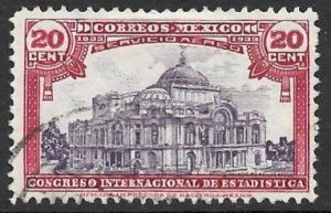 MEXICO 1933 20c National Theater AIRMAIL Sc C51 VFU