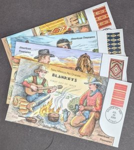 EDW1949SELL : USA 2005 Scott #3826-29 Cplt set Blankets Collins Hand Painted FDC