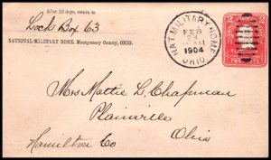 US National Military Home,Montgomery Co,OH 1904 Cover