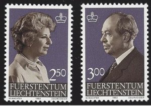 Liechtenstein #767-8 MNH set, Princess Gina & Prince Frans Joseph II issued 1983