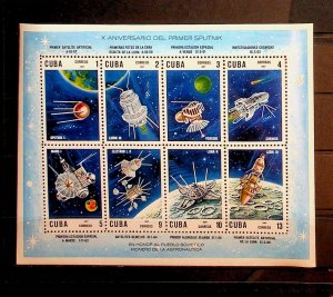 CUBA Sc 1289a NH SOUVENIR SHEET OF 1967 - SPACE -(CT5)