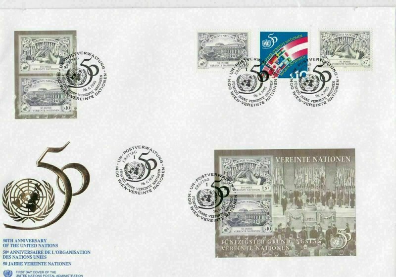 United Nations 1995 50th Ann. of the United Nations Multi Stamps Cover ref 22883 