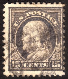 1917, US 15c, Franklin, Used, Sc 514