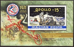 Hungary 1972 Space Apollo 15 Mi. Bl. 87 MNH