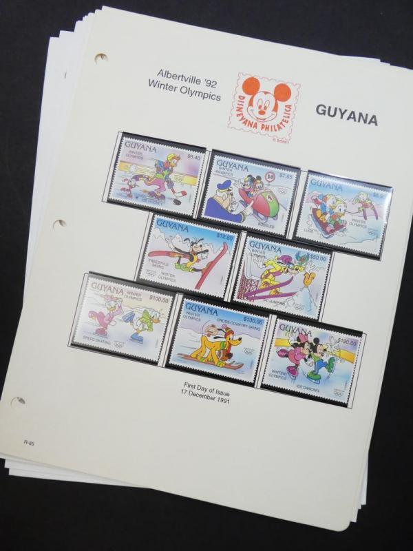 EDW1949SELL : GUYANA Beautiful collection of VF MNH Disney sets, S/S & Shtlts