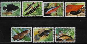 Nicaragua 1120-24, C983-84 Fish Used