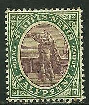 Saint Kitts-Nevis, 1, Mint Hinge