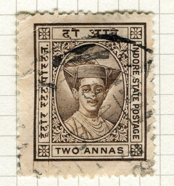 INDIA;   INDORE 1927 early Holkar II issue fine used 2a. value