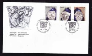 Canada-Sc#1585-7-stamps on FDC-Christmas-1995-