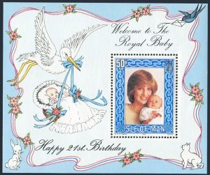 Isle of Man 223,MNH.Michel 219 Bl.6. Princess Diana 21st birthday,1982.Arms.