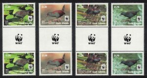 Cook Is. WWF Spotless Crake Bird 4v White Frame Gutter Pairs WWF 2014 MNH