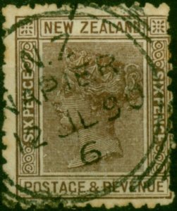 New Zealand 1890 6d Brown SG212 Fine Used