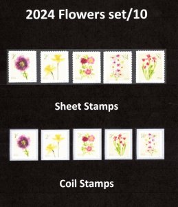 #5897 - 5906 2024 Flowers set/10 - MNH