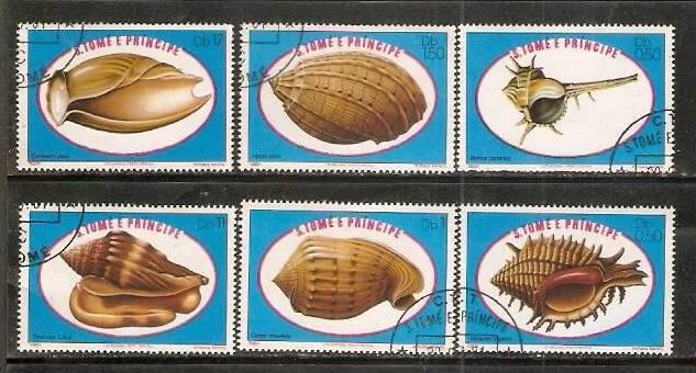 Sao Tome E´ Principe 1981 Sea Shells Coneshells Marine Life Sc 605-10 Cancel...